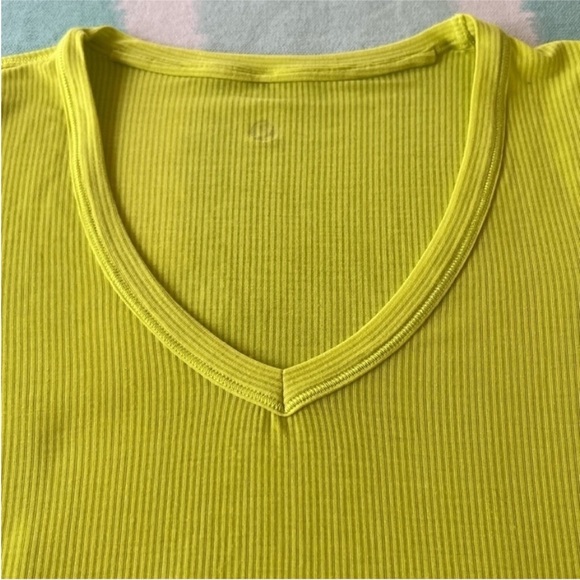 Lululemon Tonka Stripe Burnout Split Pea Karmady Short Sleeve Top - Picture 6 of 10